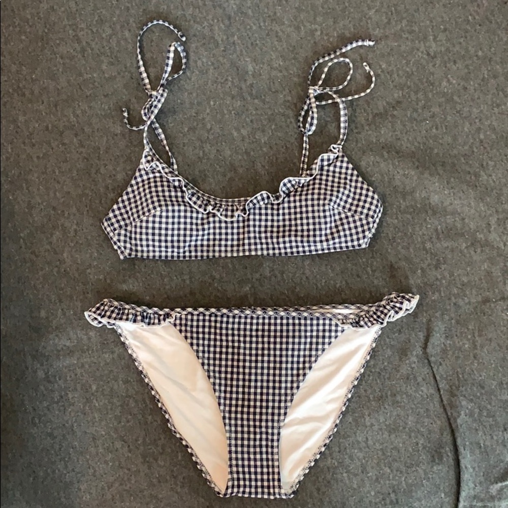 navy and white aerie bikini never worn
